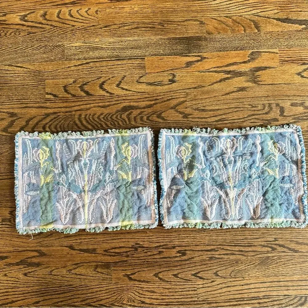 Vintage Park B. Smith placemats Easter Bunny Tulip Cottage Tapestry set of 2